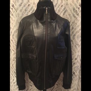Basically new soft leather Bomber Jacket
